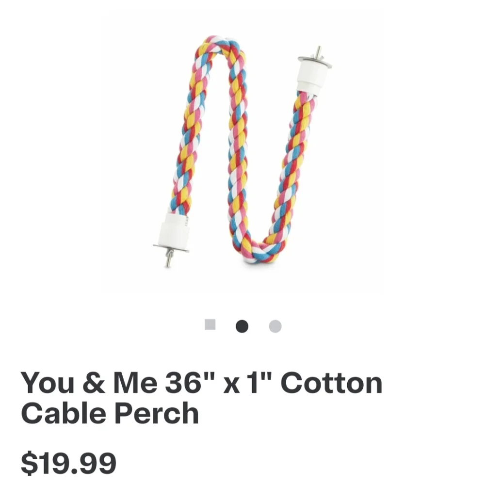 You&Me BIRD PERCH ROPE (VERY DURABLE!! For all birds